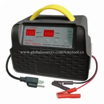 Portable battery charger with 120/230V AC Input Voltage, Overcharge and Short-circuit Protections