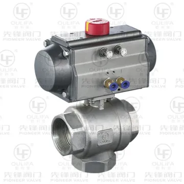 Pneumatic Vertical Threaded 3-Way Ball Valve