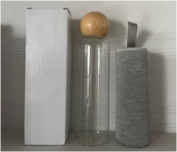 550mL Wooden Ball Lid Glass Bottle With Cover