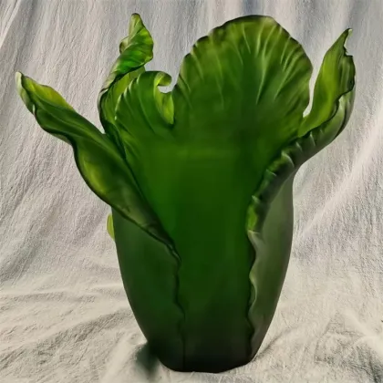 Lalique Crystal Tulip Flower Vase - Elegant Decor for Home & Events