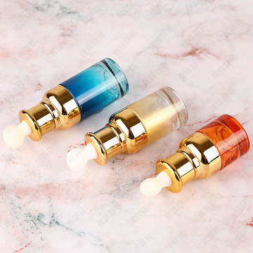 Golden Essential Oil Bottle 50ml Glass Dropper Cosmetic Bottle