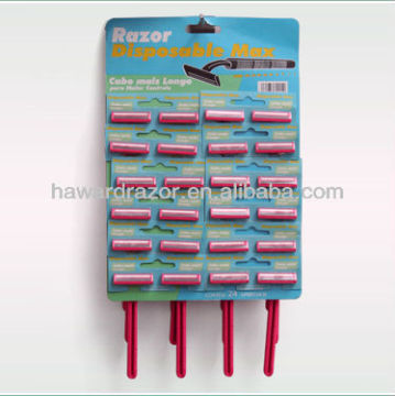 shaving t razor with paper card packing for lady