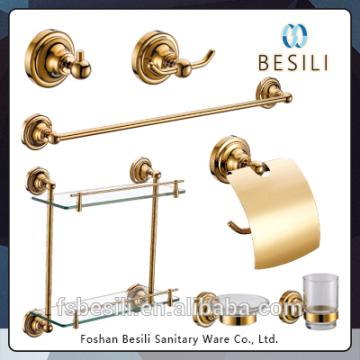 Il set di accessori per bagno oro più completo in stile hotel set 33GP