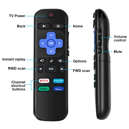 Factory Wholesale Remote Universal TV Remote Control Replacement for Roku TV, TCL, Hisense, Sharp