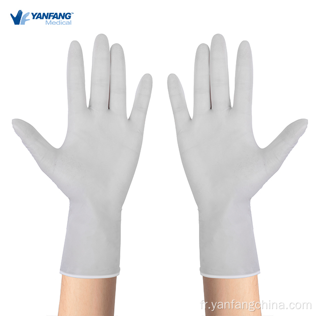 Gants chimiques en nitrile blanc sans poudre