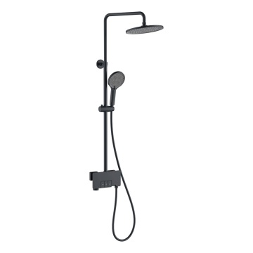 Matte Black Brass 3 Function Exposed Rain Shower