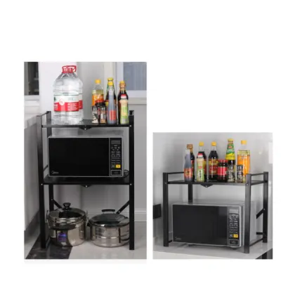 Kitchen Microwave Oven Rack: Free Installation and Storage Shelf