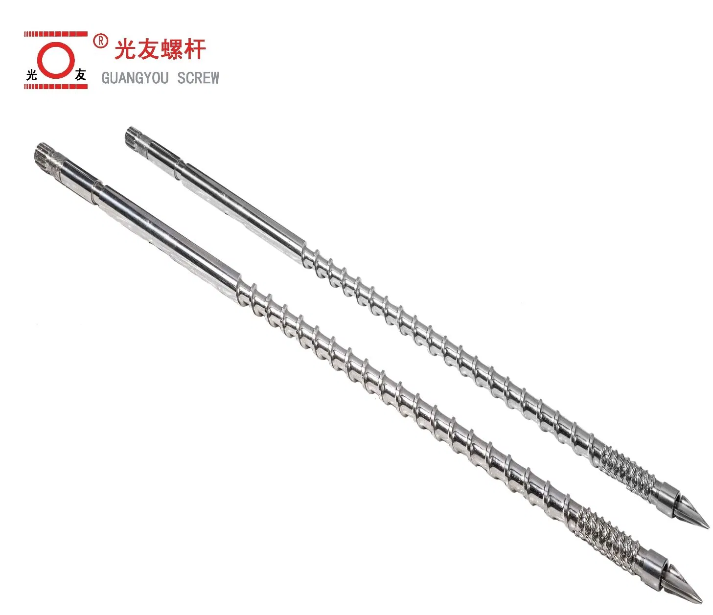 Single nitrided bimetallic injection molding screw na may tungsten carbide coating