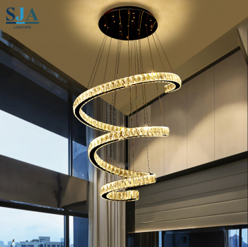 Modern Round Dining Room Crystal Chandeliers for Hotel Villa Lobby