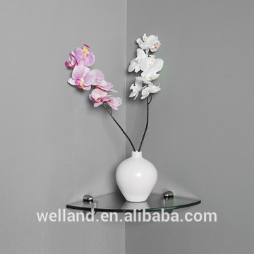 wall mounted glass corner shelf