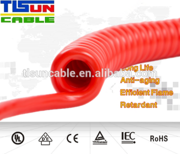 PU coiled cord multicore flexible sprial cable