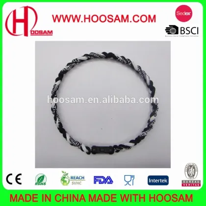 Wholesale Necklace Triple Braided Silicone Sport Titanium Necklace