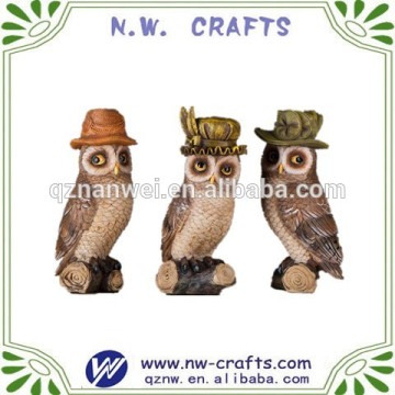 Funny polyresin night owl sculpture figurine