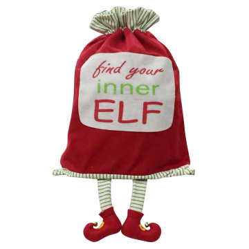 Felt christmas sack with magic elf pattern