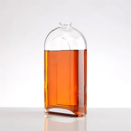 Flat Flask Glass Bottle for Liquor Wine