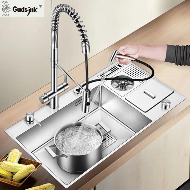 stainless steel cup rinser kitchen sink