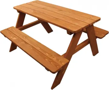Kid's Brown Wood Picnic Table Boys Girls