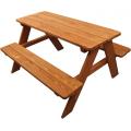 Kid's Brown Wood Picnic Table Boys Girls