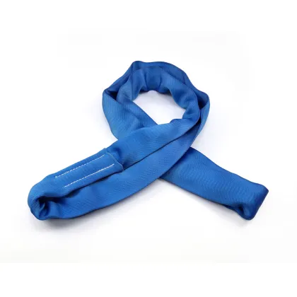 8Ton lifting polyester sling blue round sling belt