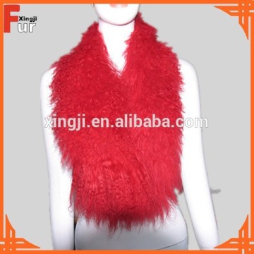 Dyed Red Tibet Lamb Collar Fur Collar