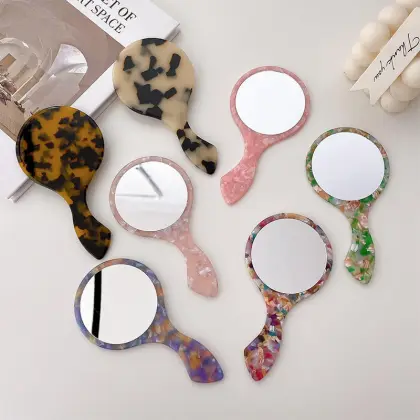 Haixin Eco-friendly Acetate Handheld Makeup Mirror