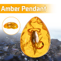 Natural Scorpions Insect Inclusion Amber Baltic Gemstone Pendant Necklace Sweater Decorations DIY Ornament Craft Gift