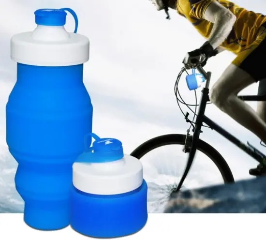 Sport silicone folding water bottle