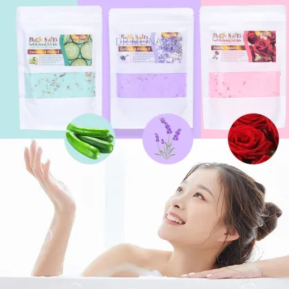 Natural Bath Salt 250g - Vegan Body Scrub & Skin Exfoliating Aroma Soak