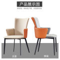 Modern Luxury Beige Leather Dining Chair