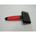 Rubber Grip T Shape Plastic Cat Slicker Brush