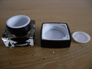 5g Square Black Acrylic Jar