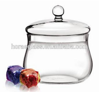New Wholesale Beautiful double clear glass candy fruit cake/cookie storage jars