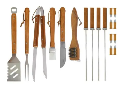 18pcs Long Handle Outdoor Stainless Steel BBQ Tools