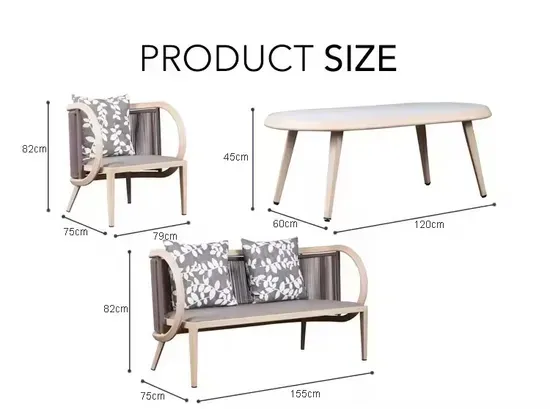Modern Design Waterproof Aluminum Garden Sofa Set