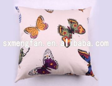 2016 new beautiful butterfly printed canvas cushion