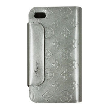 Leather Mobile Phone Case for iPhone 5/5s, Embossed with Unique Design