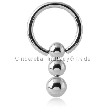 Surgical Steel Shinning Pendulum Ball Closure Ring