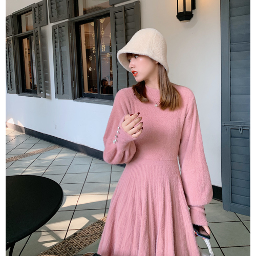 Long Sleeve Pullover Mini Sweater Dress