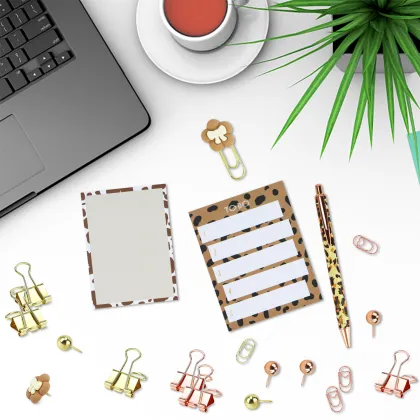Leopard Print Stationery Gift Set - Desk Organizers & Office Supplies