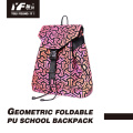 Geometrische PU-Leder leuchtende Kordelzug Rucksack Tasche