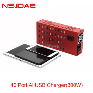 40-port 300W universal charger with LED lights