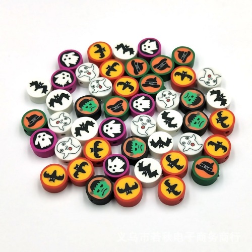 Halloween design diy fimo jewelry flat clay beads