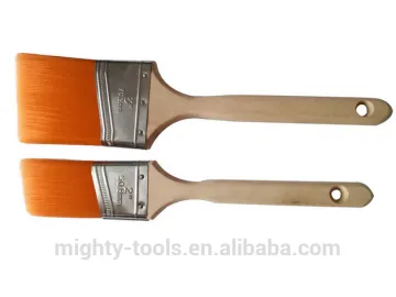 Bright Orange Synthetic Fiber Paint Brush With Wooden Handle