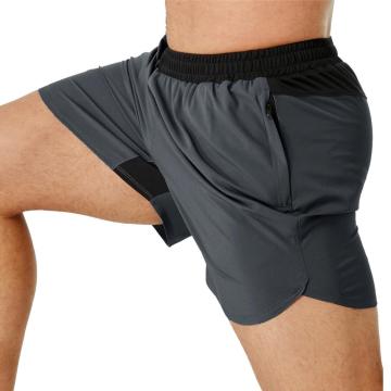 Elastesch Taille Sports Shorts mat Pocket fir Männer