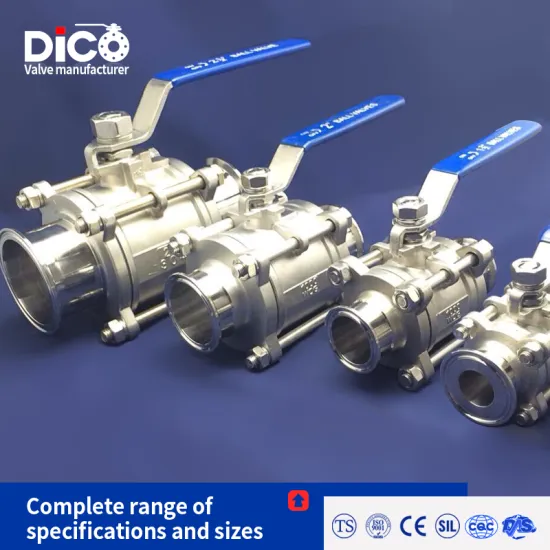 Clamp end floating stainless steel ball valve