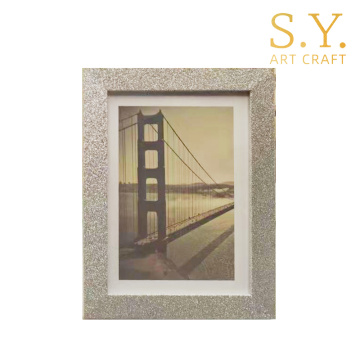 Premium Parıldayan Gümüş Parıltılı Fotoğraf Çerçevesi