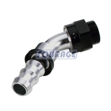45 Degree Aluminum M22x1.5 to Hose Barb Push-On Adapter for Oil Coolers