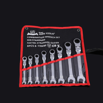 8 Piece Flex Head Ratchet Combination Wrench Set