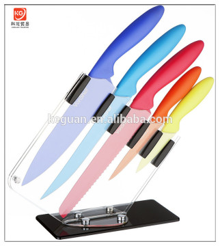 KG-N1008 5 Piece Multi Colored Kitchen Knife Set with Block