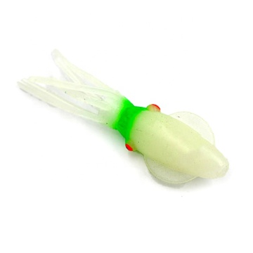 Customized Colorful Soft Plastic Fluorescent Squid Jig Lure 65mm